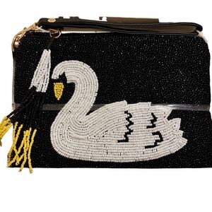 Sincerely Jules Elegant Swan Beaded Wristlet
